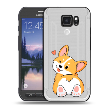 Пластиковый чехол на Samsung Galaxy S6 Active с принтом Корги