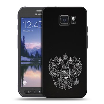 Пластиковый чехол на Samsung Galaxy S6 Active с принтом Герб России Пластиковый чехол на Samsung Galaxy S6 Active с принтом Герб России
