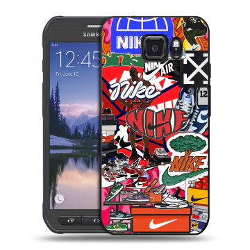 Пластиковый чехол на Samsung Galaxy S6 Active с принтом Найк Nike яркий