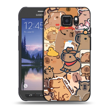 Пластиковый чехол на Samsung Galaxy S6 Active с принтом капибара