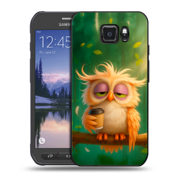 Пластиковый чехол на Samsung Galaxy S6 Active с принтом сова