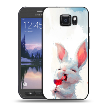 Пластиковый чехол на Samsung Galaxy S6 Active с принтом кролик зайчик