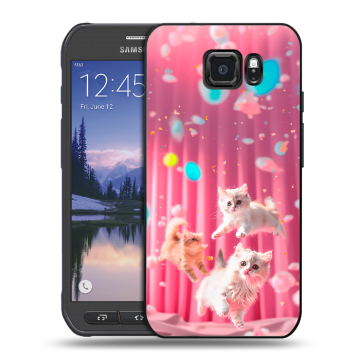Пластиковый чехол на Samsung Galaxy S6 Active с принтом милые котики Пластиковый чехол на Samsung Galaxy S6 Active с принтом милые котики