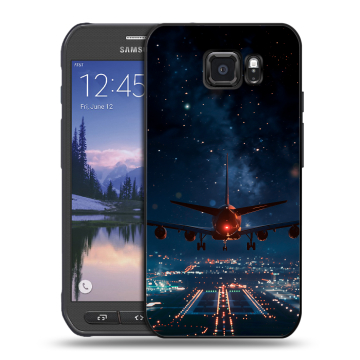 Пластиковый чехол на Samsung Galaxy S6 Active с принтом самолет