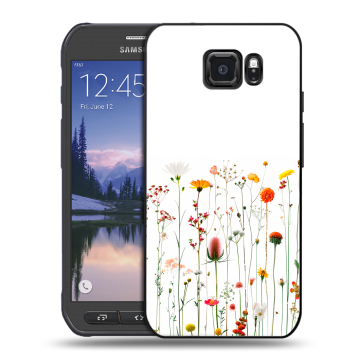 Пластиковый чехол на Samsung Galaxy S6 Active с принтом цветы