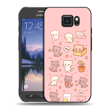 Пластиковый чехол на Samsung Galaxy S6 Active с принтом Hello Kitty Хелоу Кити