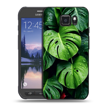 Пластиковый чехол на Samsung Galaxy S6 Active с принтом Листья