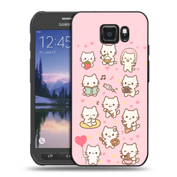 Пластиковый чехол на Samsung Galaxy S6 Active с принтом Hello Kitty Хелоу Кити