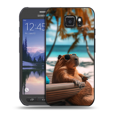 Пластиковый чехол на Samsung Galaxy S6 Active с принтом Капибара