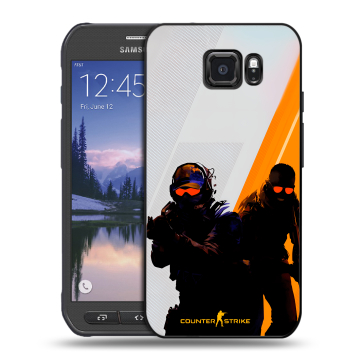 Пластиковый чехол на Samsung Galaxy S6 Active с принтом Контер страйк Counter strike