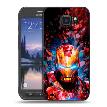 Пластиковый чехол на Samsung Galaxy S6 Active с принтом Железный человек Ironman