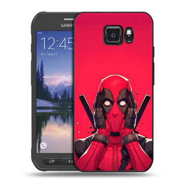 Пластиковый чехол на Samsung Galaxy S6 Active с принтом Дедпул Deadpool