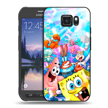 Пластиковый чехол на Samsung Galaxy S6 Active с принтом спанчбоб спанч боб