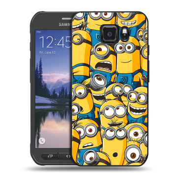 Пластиковый чехол на Samsung Galaxy S6 Active с принтом Миньоны