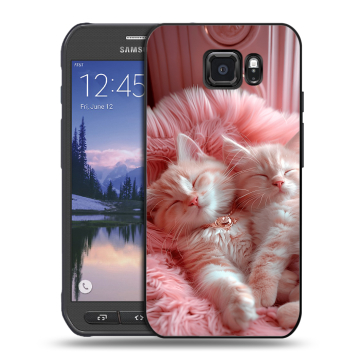 Пластиковый чехол на Samsung Galaxy S6 Active с принтом котята котики