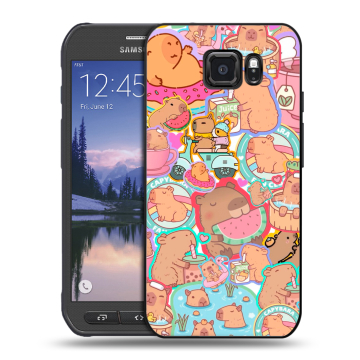 Пластиковый чехол на Samsung Galaxy S6 Active с принтом капибары