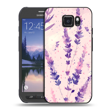 Пластиковый чехол на Samsung Galaxy S6 Active с принтом цветы лаванда