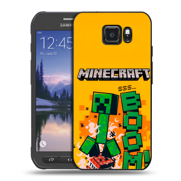 Пластиковый чехол на Samsung Galaxy S6 Active с принтом Майнкрафт Minecraft