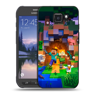 Пластиковый чехол на Samsung Galaxy S6 Active с принтом Майнкрафт Minecraft