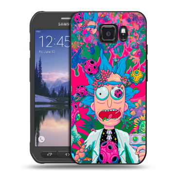 Пластиковый чехол на Samsung Galaxy S6 Active с принтом Рик и Морти Rick Morty