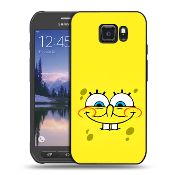 Пластиковый чехол на Samsung Galaxy S6 Active с принтом спанчбоб спанч боб Пластиковый чехол на Samsung Galaxy S6 Active с принтом спанчбоб спанч боб
