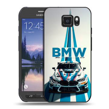 Пластиковый чехол на Samsung Galaxy S6 Active с принтом БМВ BMW