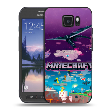Пластиковый чехол на Samsung Galaxy S6 Active с принтом Майнкрафт Minecraft