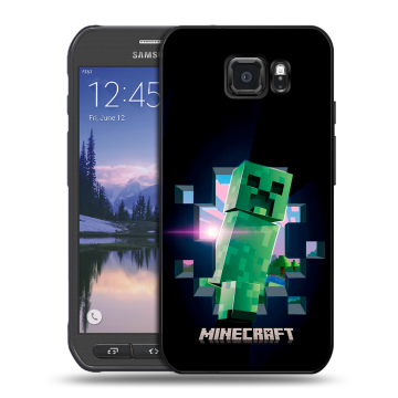 Пластиковый чехол на Samsung Galaxy S6 Active с принтом Майнкрафт Minecraft