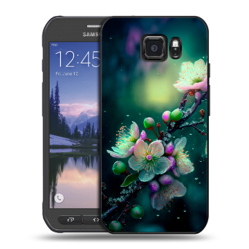 Пластиковый чехол на Samsung Galaxy S6 Active с принтом Цветы и мрамор Пластиковый чехол на Samsung Galaxy S6 Active с принтом Цветы и мрамор
