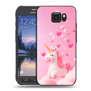 Пластиковый чехол на Samsung Galaxy S6 Active с принтом Единорог