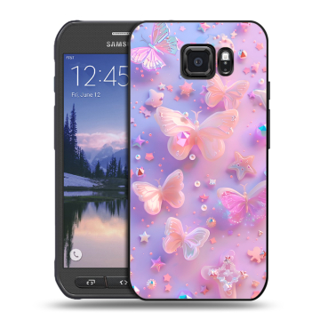 Пластиковый чехол на Samsung Galaxy S6 Active с принтом Бабочки Пластиковый чехол на Samsung Galaxy S6 Active с принтом Бабочки