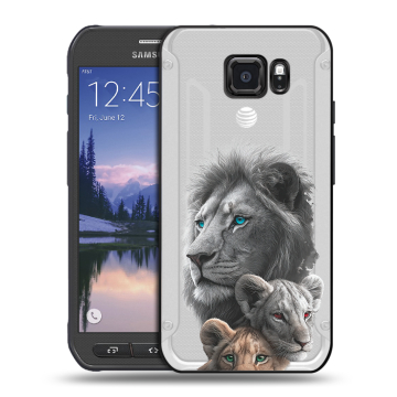 Пластиковый чехол на Samsung Galaxy S6 Active с принтом Львы Пластиковый чехол на Samsung Galaxy S6 Active с принтом Львы