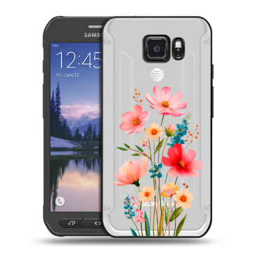 Пластиковый чехол на Samsung Galaxy S6 Active с принтом Цветы Пластиковый чехол на Samsung Galaxy S6 Active с принтом Цветы