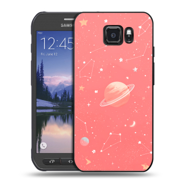 Пластиковый чехол на Samsung Galaxy S6 Active с принтом Розовый космос Пластиковый чехол на Samsung Galaxy S6 Active с принтом Розовый космос
