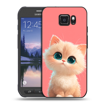 Пластиковый чехол на Samsung Galaxy S6 Active с принтом Розовый котенок Пластиковый чехол на Samsung Galaxy S6 Active с принтом Розовый котенок