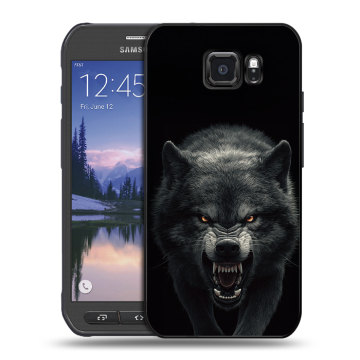 Пластиковый чехол на Samsung Galaxy S6 Active с принтом Волк