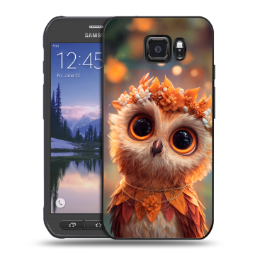 Пластиковый чехол на Samsung Galaxy S6 Active с принтом Милая сова Пластиковый чехол на Samsung Galaxy S6 Active с принтом Милая сова