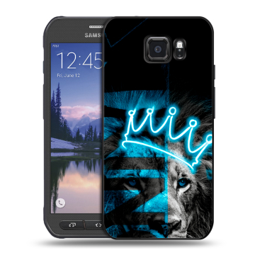 Пластиковый чехол на Samsung Galaxy S6 Active с принтом Король лев Пластиковый чехол на Samsung Galaxy S6 Active с принтом Король лев