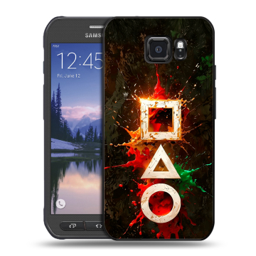 Пластиковый чехол на Samsung Galaxy S6 Active с принтом Squid Game Игра кальмара
