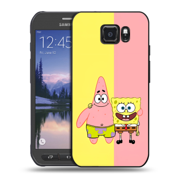 Пластиковый чехол на Samsung Galaxy S6 Active с принтом Спанч боб Спанчбоб