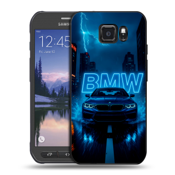 Пластиковый чехол на Samsung Galaxy S6 Active с принтом BMW БМВ