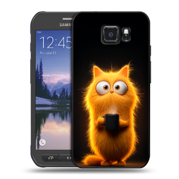 Пластиковый чехол на Samsung Galaxy S6 Active с принтом Смешной кот