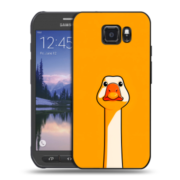 Пластиковый чехол на Samsung Galaxy S6 Active с принтом Смешная утка Пластиковый чехол на Samsung Galaxy S6 Active с принтом Смешная утка