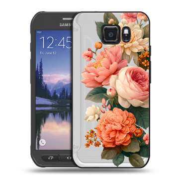 Пластиковый чехол на Samsung Galaxy S6 Active с принтом цветы Пластиковый чехол на Samsung Galaxy S6 Active с принтом цветы