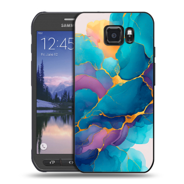 Пластиковый чехол на Samsung Galaxy S6 Active с принтом Мрамор блестки Пластиковый чехол на Samsung Galaxy S6 Active с принтом Мрамор блестки