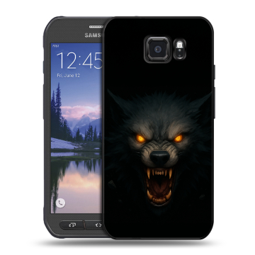 Пластиковый чехол на Samsung Galaxy S6 Active с принтом Волк Пластиковый чехол на Samsung Galaxy S6 Active с принтом Волк