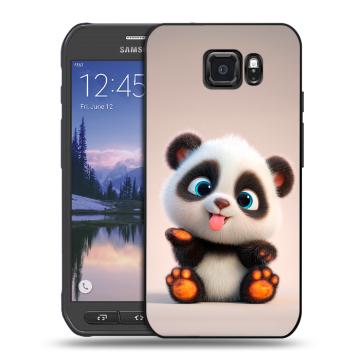 Пластиковый чехол на Samsung Galaxy S6 Active с принтом милая панда