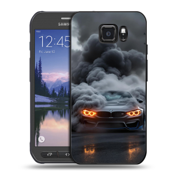 Пластиковый чехол на Samsung Galaxy S6 Active с принтом BMW БМВ
