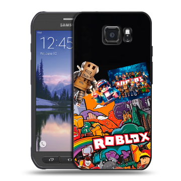 Пластиковый чехол на Samsung Galaxy S6 Active с принтом Roblox Роблокс