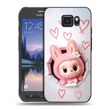 Пластиковый чехол на Samsung Galaxy S6 Active с принтом Labubu Лабубу Пластиковый чехол на Samsung Galaxy S6 Active с принтом Labubu Лабубу